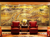 会议室背景墙清明上海图
